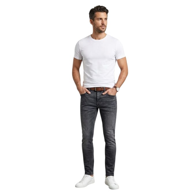 Boss Herenjeans van Delaware Denim, middelhoge taille, slim fit (Medium Grijs)