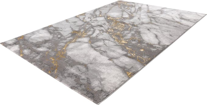 Marmaris Vloerkleed – Goud – Marmerlook Design – Modern & Laagpolig – 80x150 cm