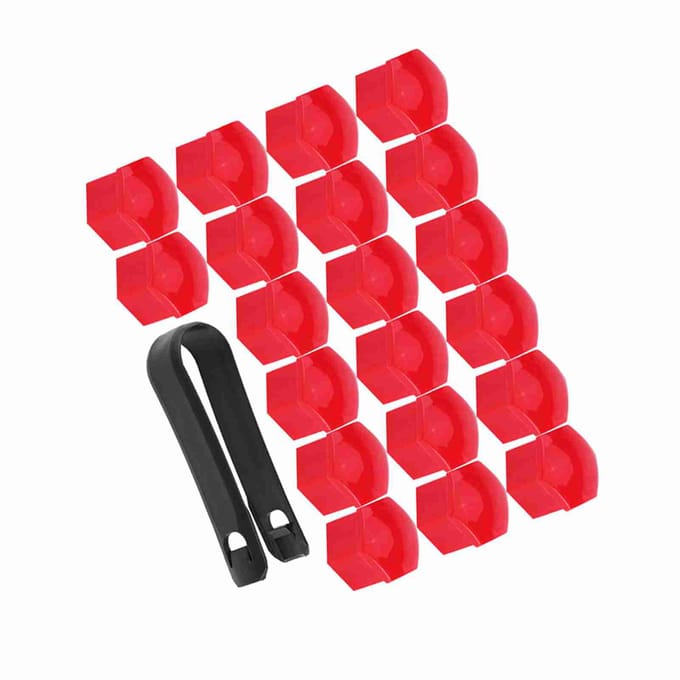 20 Stuks Wielnaafdoppen Lug Moer Bout Schroef Afdekking Band Beschermkap Universeel Rood red