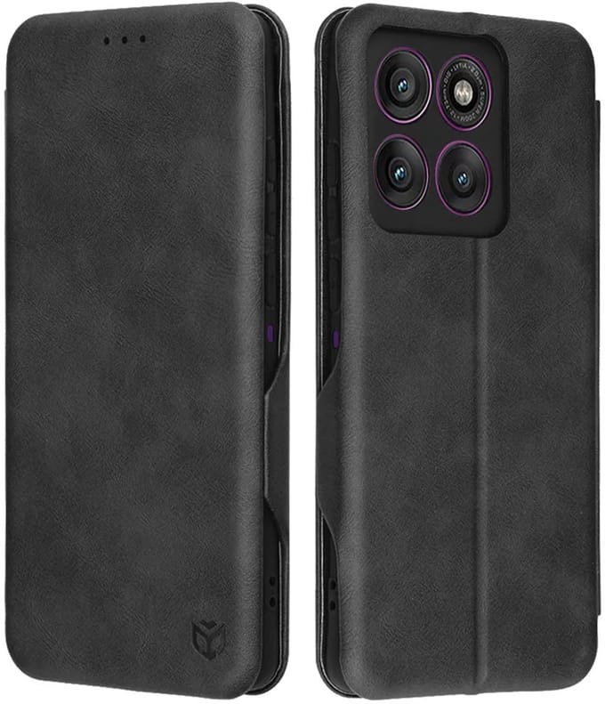 Hoesje geschikt voor Motorola Edge 60 Pro - Techsuit Safe+ Book Wallet Case - Zwart