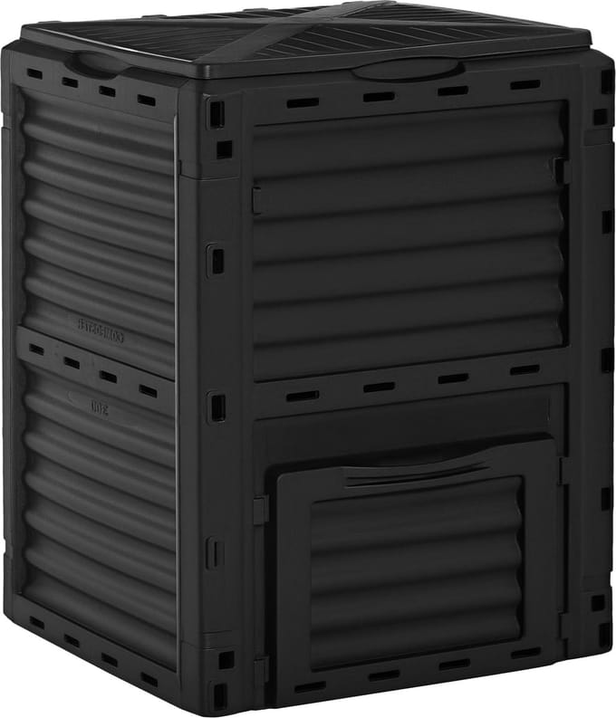 Outsunny-Buitencomposteerder-PP-60.5x60.5x81.5cm-Zwart
