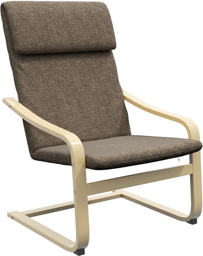 HOMCOM Fauteuil met armleuningen en hoofdsteun - Relaxstoel - Accentstoel - Bruin