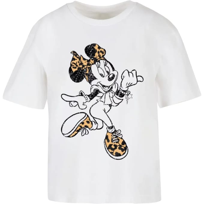Merchcode Minnie Mouse - Leo Dames Tshirt - L - Wit