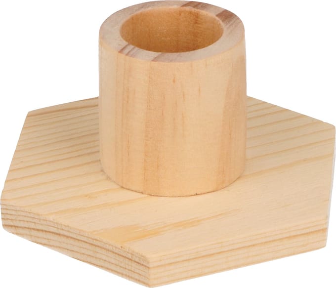 Houten kaarsenhouder zeshoekig 9 cm - Artemio