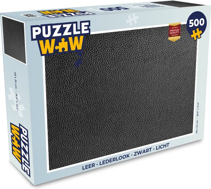 Puzzel Leer - Lederlook - Zwart - Licht - Legpuzzel - Puzzel 500 stukjes