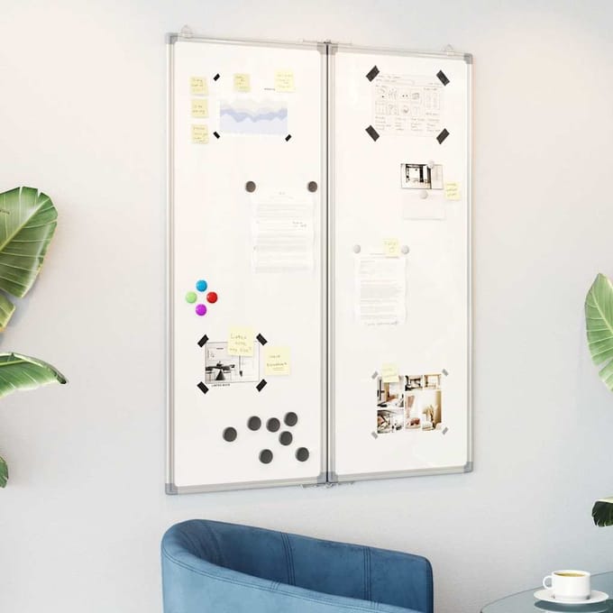 vidaXL - Whiteboard - magnetisch - inklapbaar - 80x100x1,7 - cm - aluminium