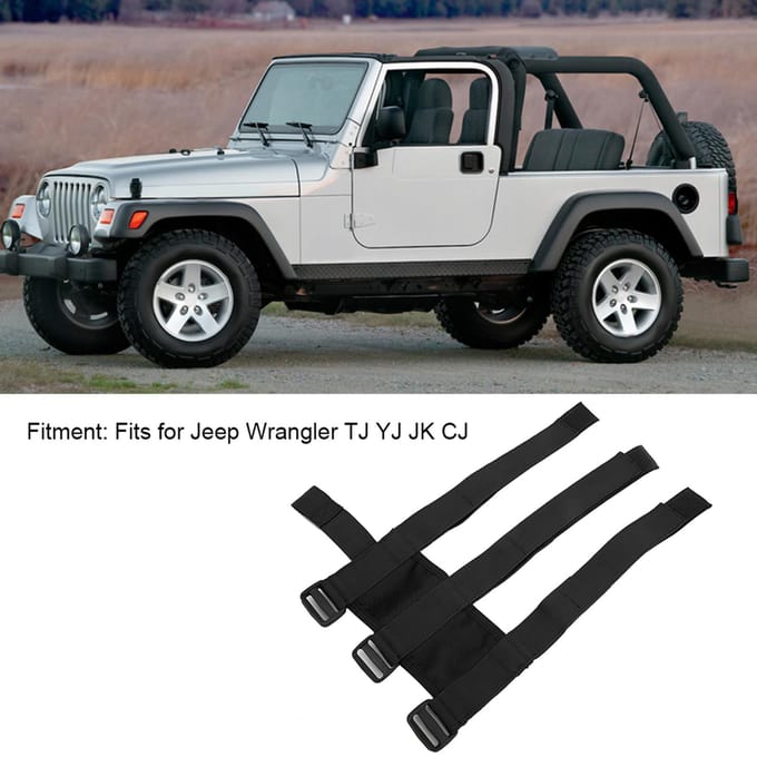 Auto Auto Brandblusser Bevestigingshouder Riem Verstelbare Band Past voor Jeep Wrangler TJ YJ JK zwart