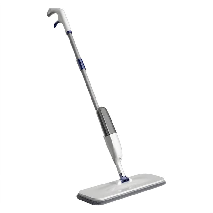 Spray Mop & Bezem Set - Met 5 Herbruikbare Microvezel Pads - Wit