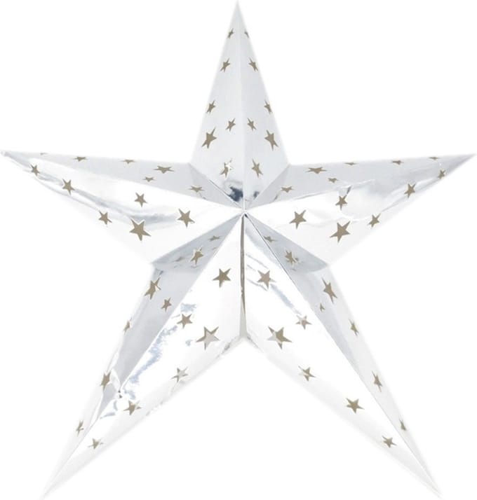 Decoratie ster lampion zilver