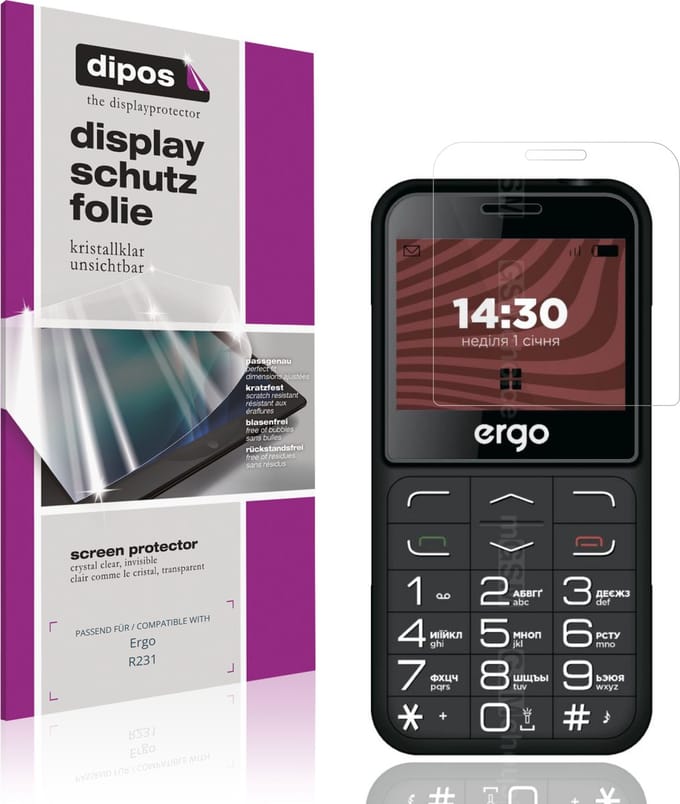 dipos – 4x Beschermfolie geschikt voor Ergo R231 | Krasbestendige & heldere Screenprotector Ultra-Thin