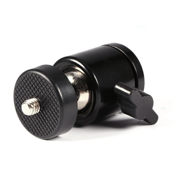 Nieuwe 360 graden Mini Balhoofd Beugel Mount Voor 1/4  Camera Statief & 3/8  Flitshouder black