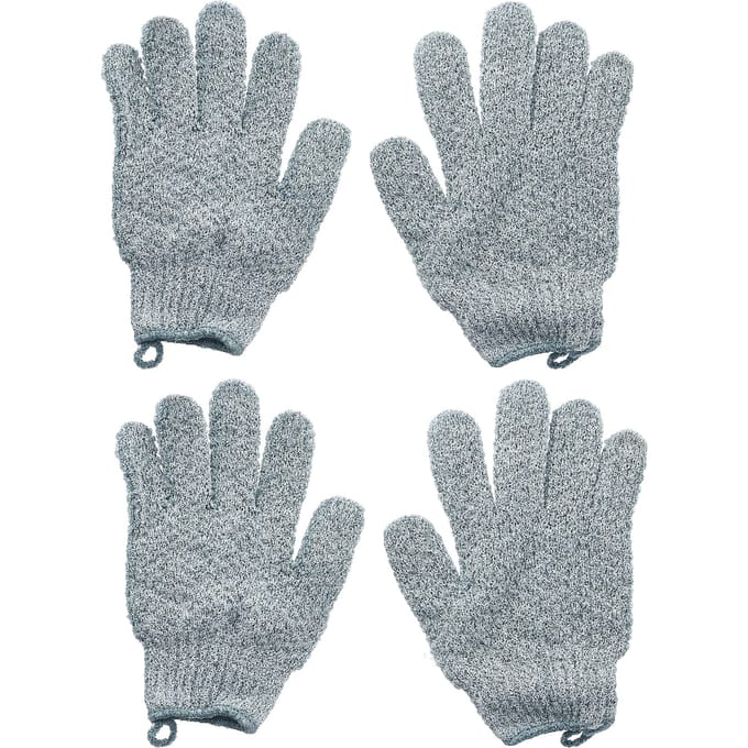 Beauty By Earth, Gants Exfoliants Puissants, 2 Paires gray