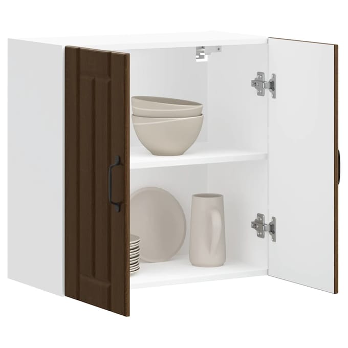 vidaXL - Keukenbovenkast - Lucca - bewerkt - hout - bruin - eikenkleur