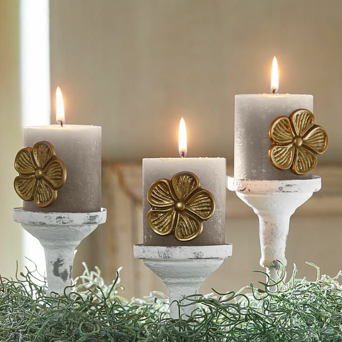 LOBERON Decoratiepin set van 3 Olevir antiekgoudkleurig