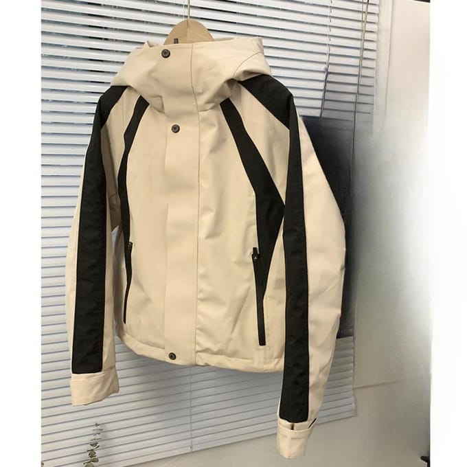 Zwart en Wit Jas Donsjas Dames Kort Nieuw Winter Winddicht Met Capuchon Dikke Jas 2XL black