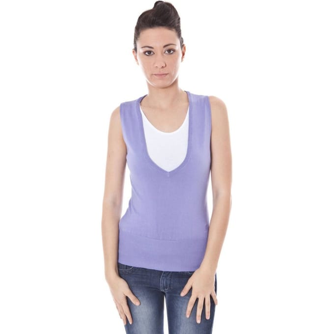 Mouwloze V-hals Gebreide Top