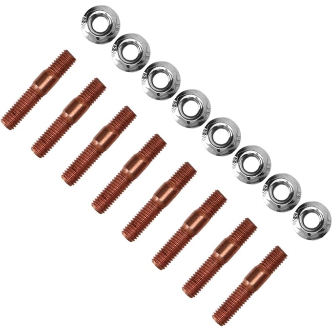 8 Stuks M8 1.25 Schroefdraad Turbo Studs Kit 8mm Metaallegering Hoge Drukbestendig Uitlaatspruitstuk Studbout Moer Hardware