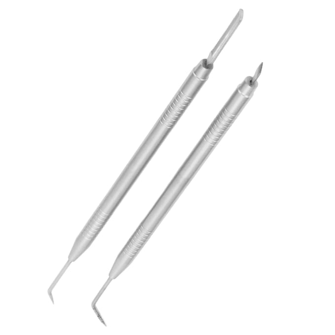 2-in-1 Wimperlift Tool Roestvrij Staal Dubbelzijdig Wimper Scheider Tool voor Wenkbrauwpermanent zilver