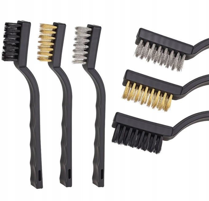 3x Metaalborstel Set: Staal, Nylon, Messing - Krachtige Reiniging