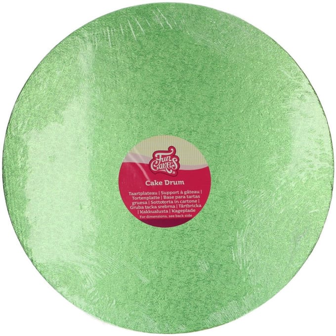 FunCakes Cake Drum Rond - Licht Groen - Ø35,5 cm / 12 mm - Taartonderlegger - Taartkarton