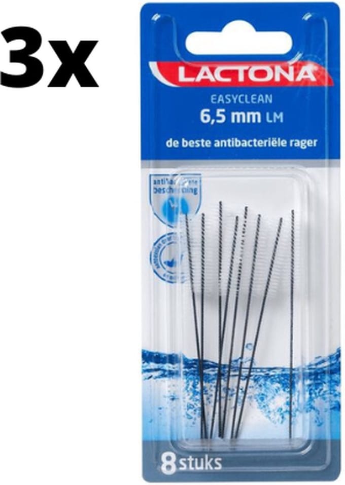 Lactona Ragers EasyClean L/M 6.5mm Zwart - 3 x 8 stuks - Voordeelverpakking