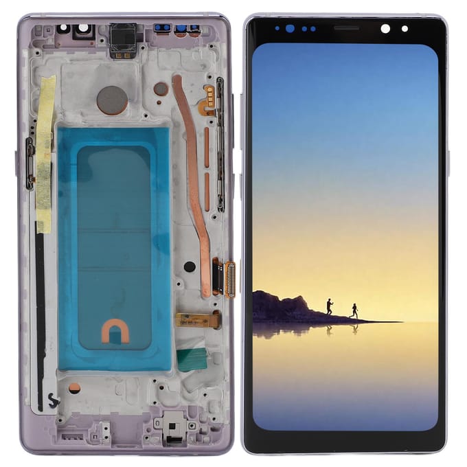 Schermvervanging voor Galaxy Note 8 N9500 N950U N950F N950N N950W TFT LCD Touchscreen Digitizer Assembly met Frame paars