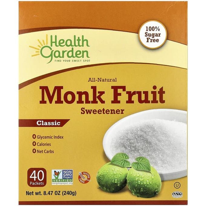 Édulcorant Naturel à Base de Fruit du Moine, Classique, Paquet de 40, 0,21 oz (6g) Chaque