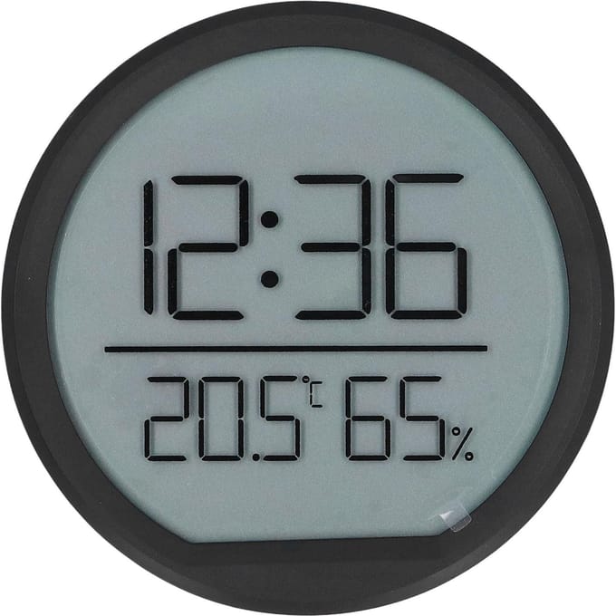 Binnenthermometer Hygrometer Multifunctioneel Dun Nauwkeurig Wandmontage Digitale Wekker voor Thuis gray