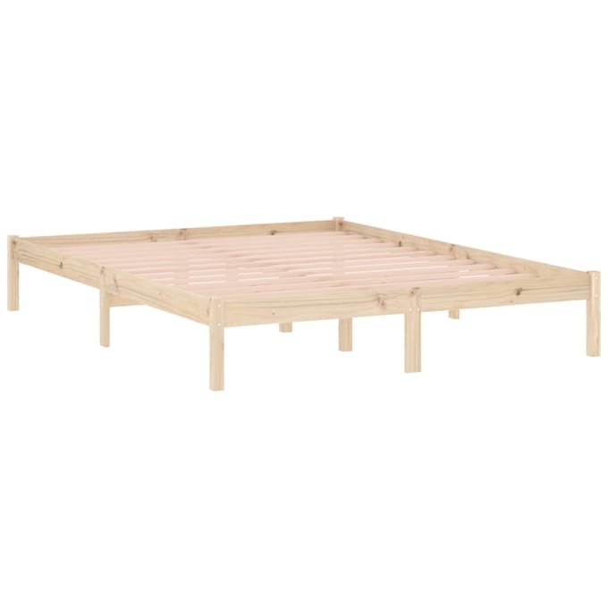 vidaXL - Bedframe - zonder - matras - massief - grenenhout - 152x203 - cm - Queen