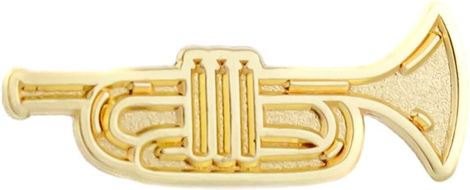 PINETS Gouden Trompet Pin - Muziekinstrument - Stijlvolle Broche