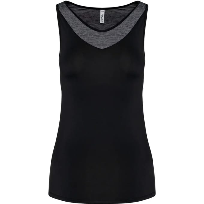 PROACT® Tweekleurige padeltop voor dames PA4031 - Black / Marl Dark Grey - M