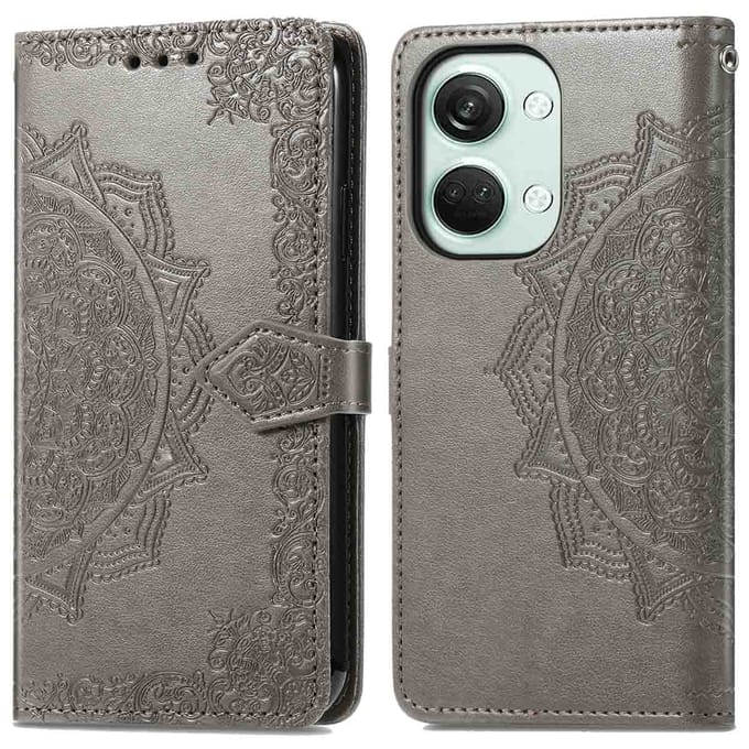 imoshion Hoesje - Geschikt voor OnePlus Nord 3 - Mandala Bookcase - Grijs