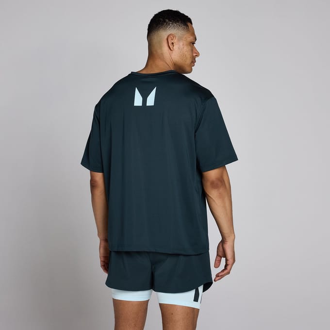 MP Heren Hybrid Oversized Mesh T-Shirt - Faded Blue - M