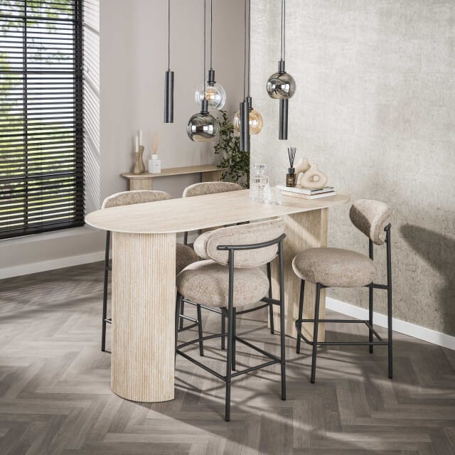 Hoyz Collection - Barstoel Round Verpakt Per 2 - Cargo Zand