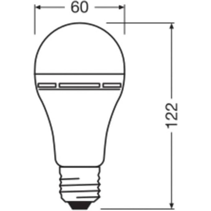 OSRAM LED lamp E27 8W mat 2700K oplaadbare accu noodverlichting