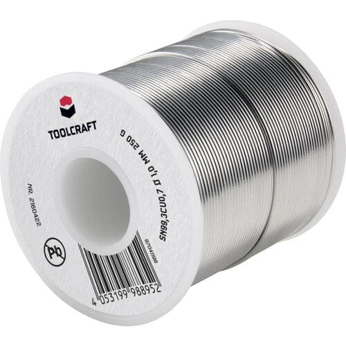 TOOLCRAFT Soldeertin, loodvrij Spoel Sn99,3Cu0,7 ROL1 250 g 1 mm