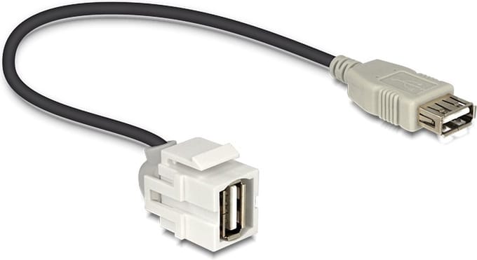 Keystone USB2.0 module -  USB-A haaks naar boven - 0,20 meter