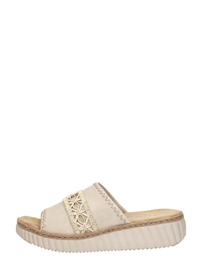 Rieker Slippers beige Textiel - Maat 42