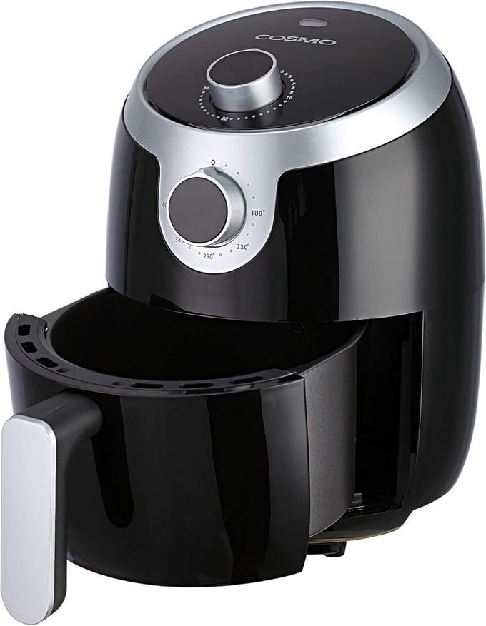 Compacte Elektrische Airfryer met Timer en Antiaanbaklaag 1000W