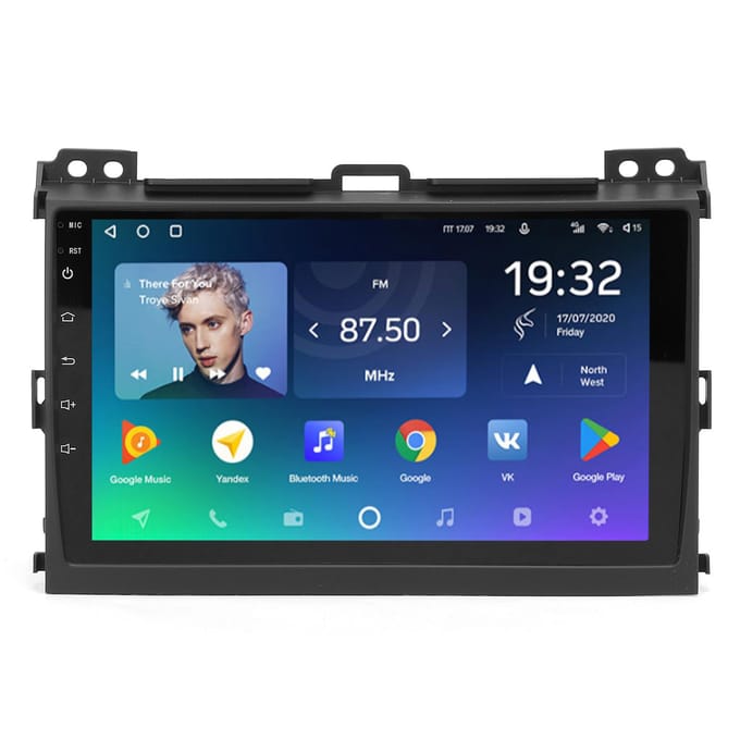 Lecteur Vidéo Multimédia de Voiture 1 Go + 16 Go 1024x600 pour Android 10.1 Remplacement pour Land Cruiser Prado 120 2004 2009 blue