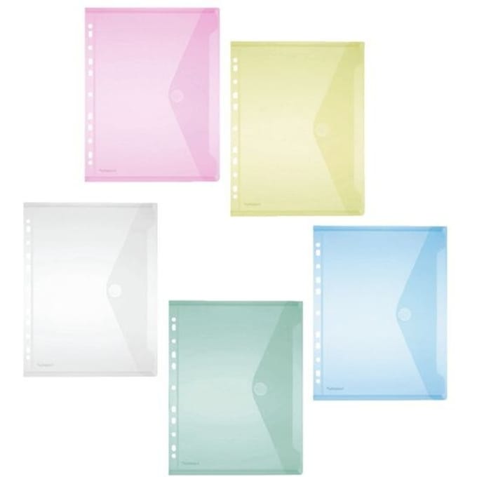 Enveloptas Foldersys A4 PP transp 11-gaats ass.kleur 10 st