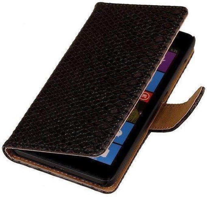 """Slang"" Zwart Microsoft Lumia 535 Stand Bookcase Wallet Cover"