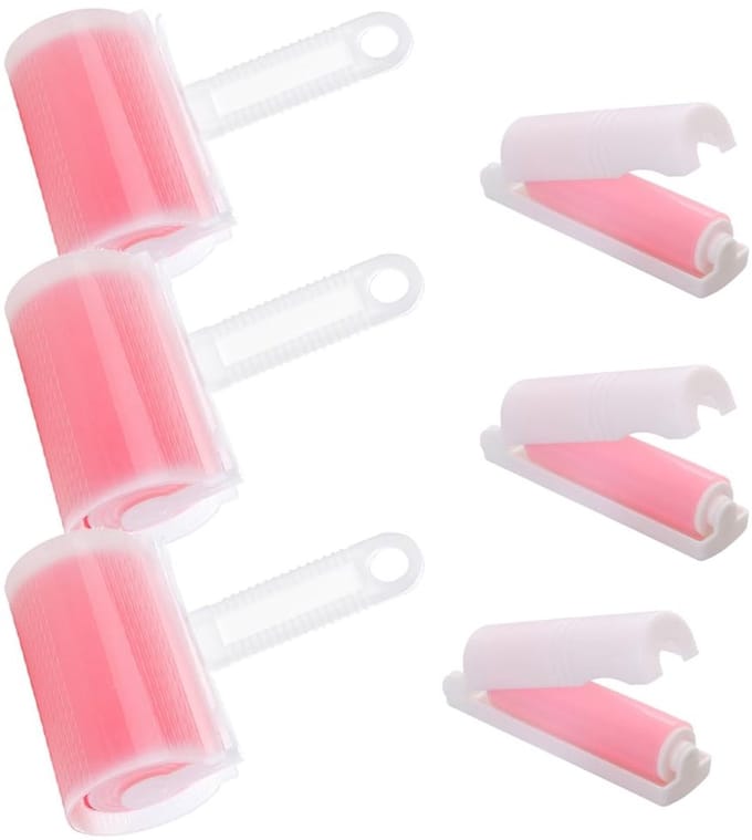 Dailygoods- Pluizenroller Herbruikbaar - Set van 6 - Afwasbare Kledingroller - Pluizenverwijderaar - Rollenaccessoire - Duurzaam Siliconenmateriaal - Pluizenborstel
