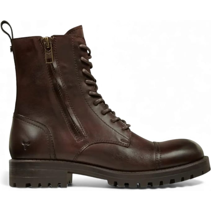 Windsorsmith Heren Marron Bruine Leren Militaire Gevechtslaarzen - Willem