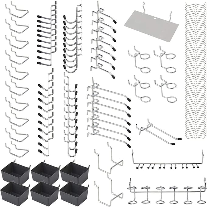 Metalen Pegboard Haken Organizer Assortiment Kit Peg Locks Hangende Toepassingen 140Pcs