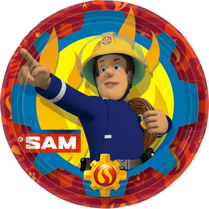 AMSCAN - 8 Brandweerman Sam borden 23 cm