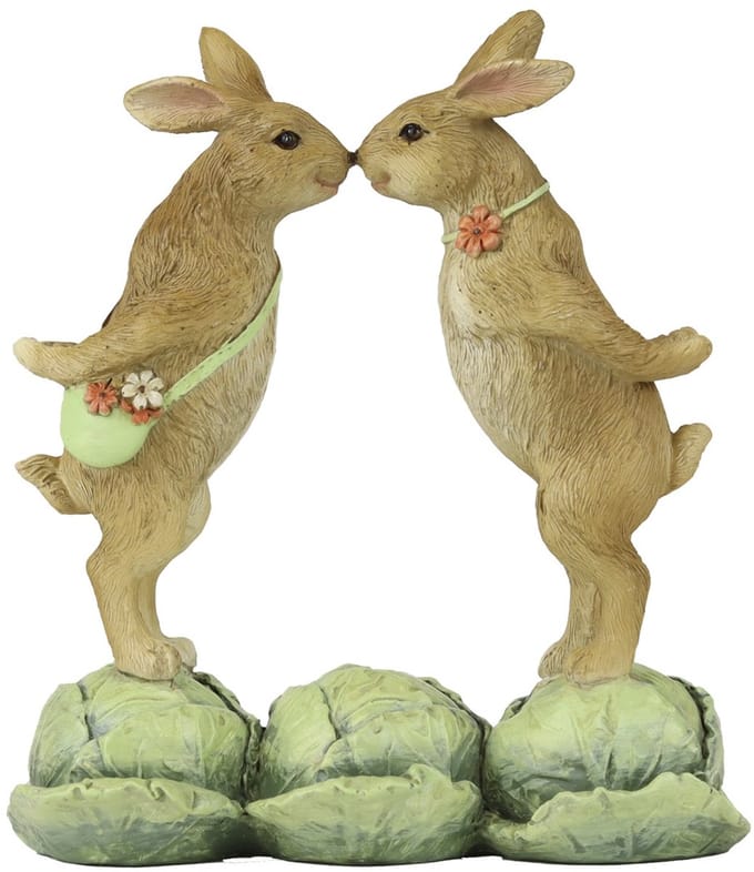Goodwill Pasen-Konijntjes "Love" Bruin-Groen 16 cm