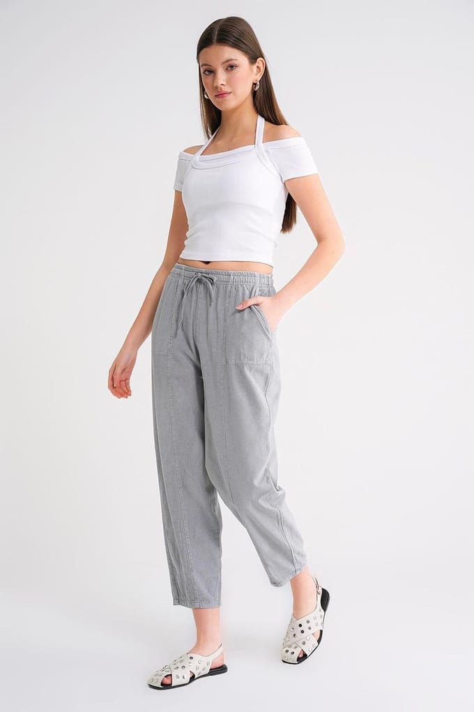 Katoenen Joggingbroek met Touwtjes in de Taille