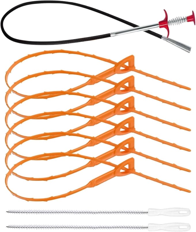 Afvoer Ontstopper Set - Pijp Reiniger - Haar Verwijderen - Flexibele Constructie - 9 Delig - Multicolor