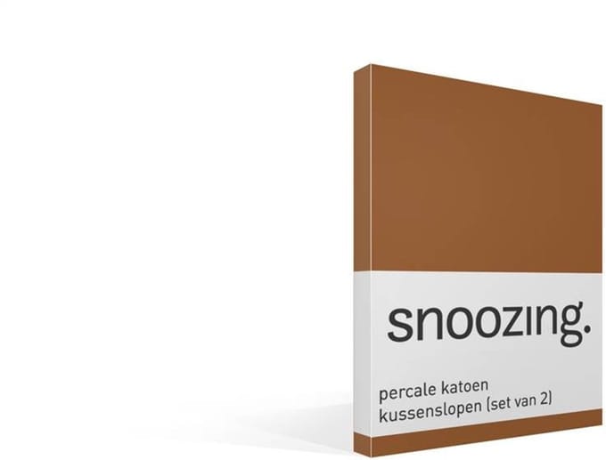 Snoozing percale katoen kussenslopen (set van 2) - Percale katoen - 40x60 cm - Terra